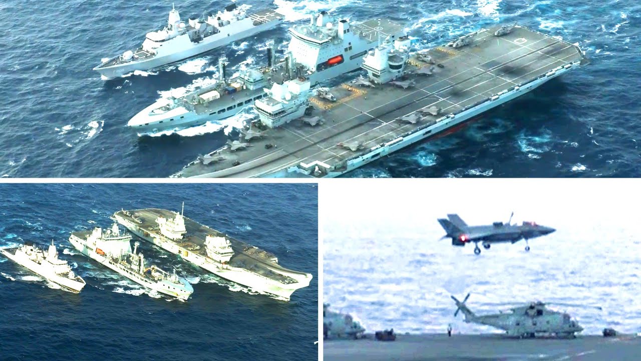 F-35B Lightning II's conduct routine operations aboard HMS Queen Elizabeth