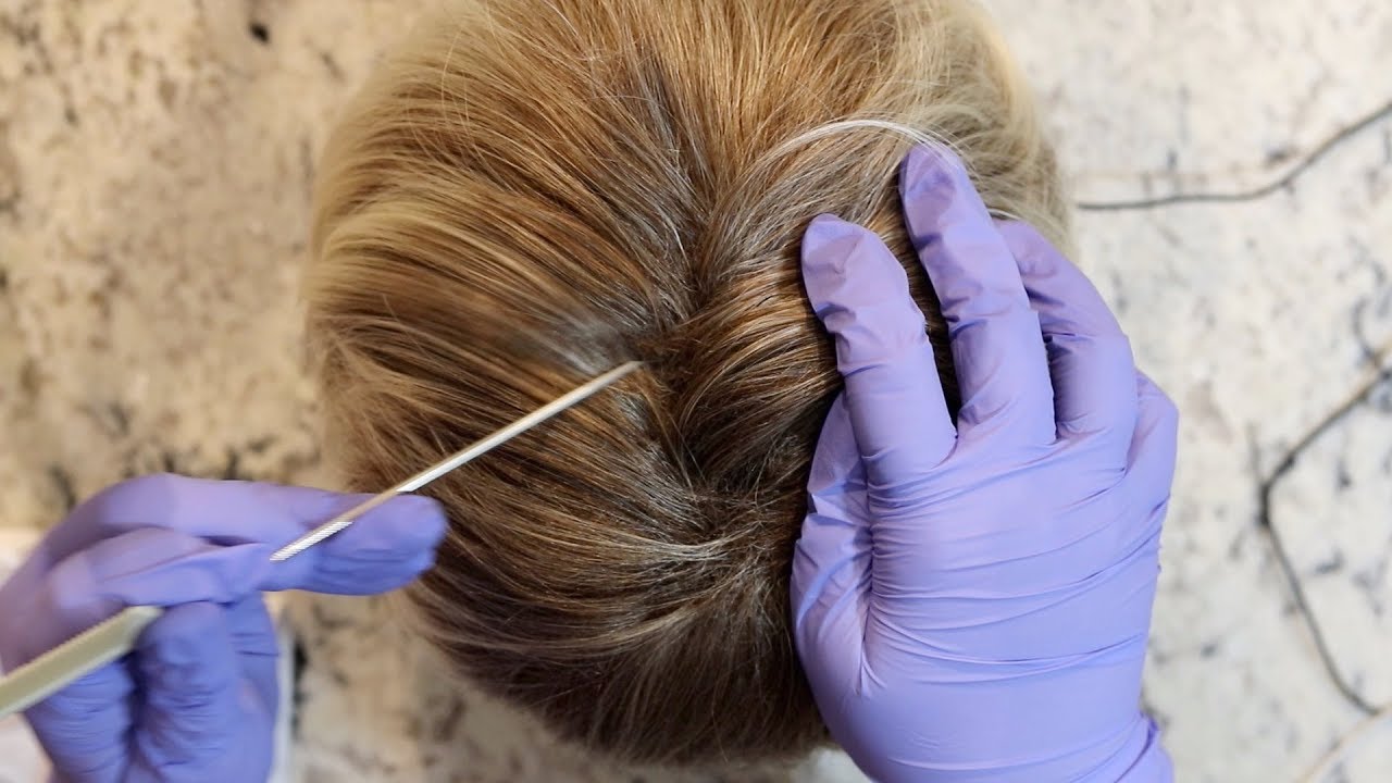 ASMR on Doll / Scalp Inspection on Short Hair / Dry Sounds / Left & Right Sound / No Talking