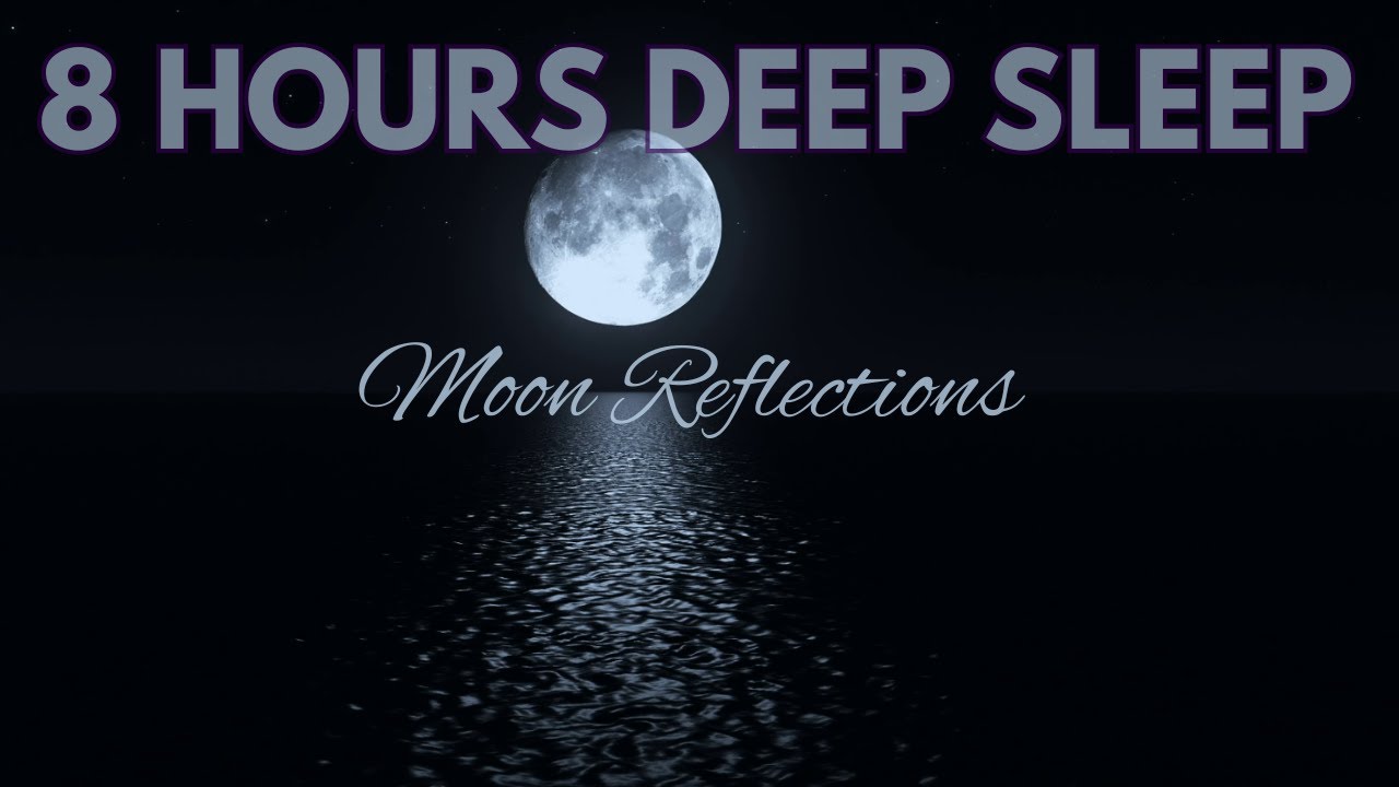 Deep Sleep • Full Moon Reflections on Waves • Black Screen • 8 Hours
