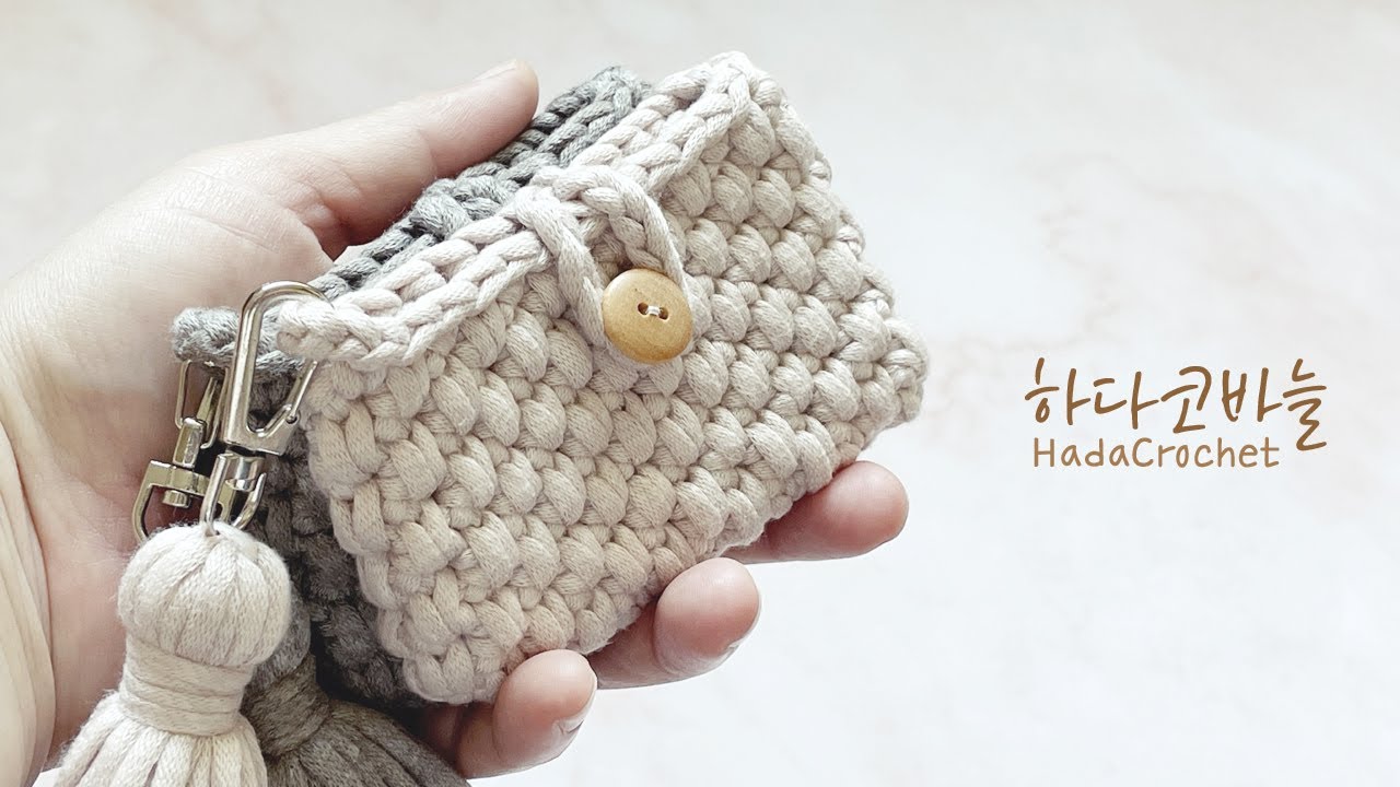 [ENG] 초보자도 쉽게 만드는 코바늘 카드지갑 뜨기 | 잔디뜨기 | 브릿지실 | 저지뜨개실 | Crochet Card Holder/Wallet