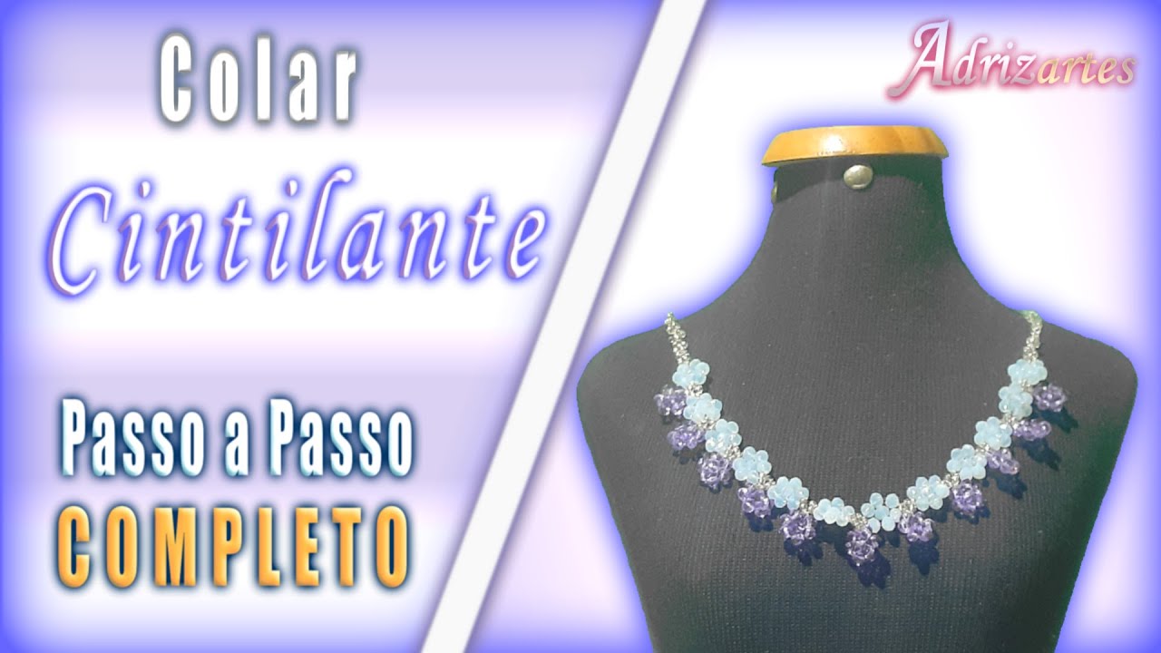 Como Fazer Colar de Cristais e Miçangas Cintilante | Adrizartes Bijuterias Fácil de Fazer