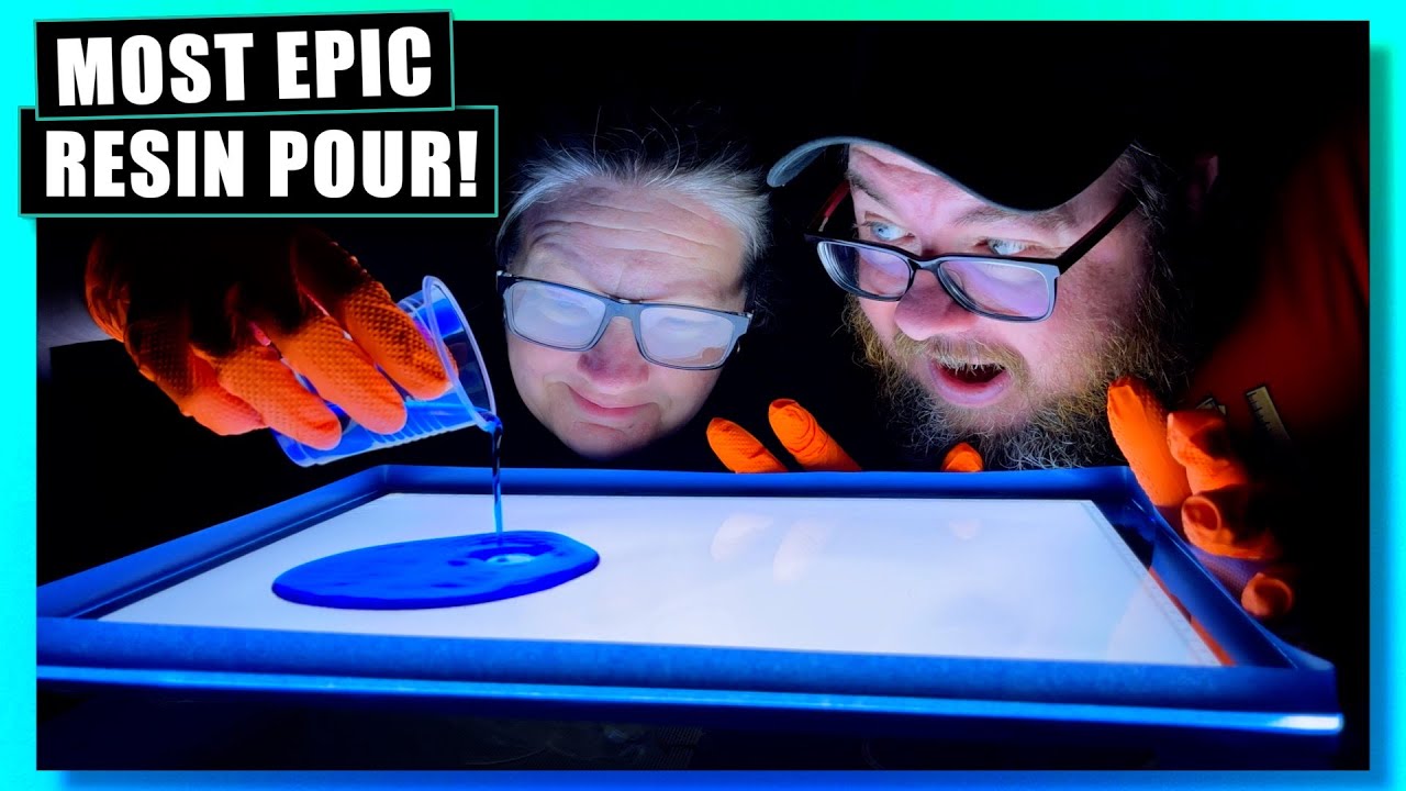 Resin Pouring on LED Panel Creates EPIC Glow Scene - Maker Month Ep.15