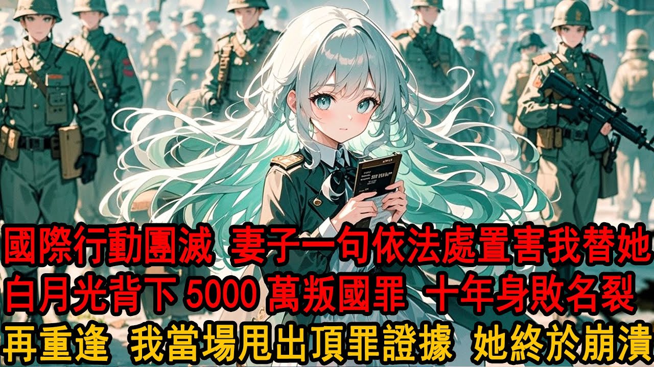 我指揮的國際行動遭團滅後，指揮官妻子親自將我送上了軍事法庭。柳如煙一句依法處置，讓我替她白月光背下5000萬叛國罪身敗名裂。十年後再重逢，我將頂罪證據甩她臉上，她瘋了。
