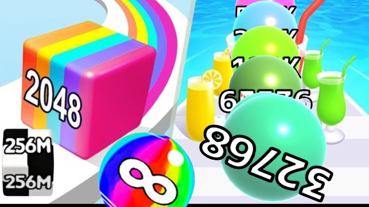 Ball Run INFINITY vs Jelly Run 2048 vs Juice Run! 😎👌 iOS Android all levels gameplay walkthrough