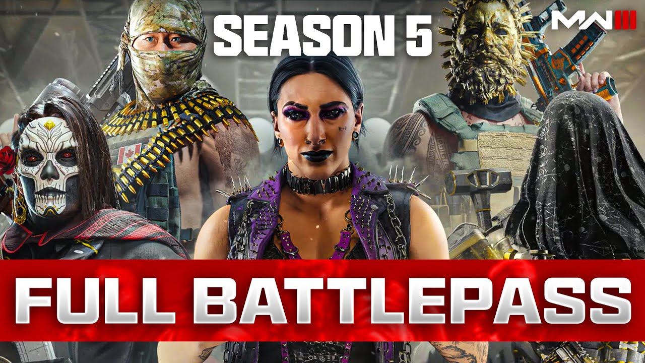 Modern Warfare 3: ALL SEASON 5 BATTLEPASS ITEMS - 100 Tiers (STG, WWE & Blackcell)