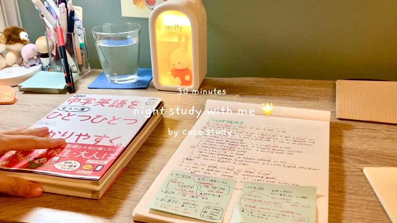 night study with me🌟 寝る前の30分一緒に勉強しませんか？✏️bgm night ver.✨