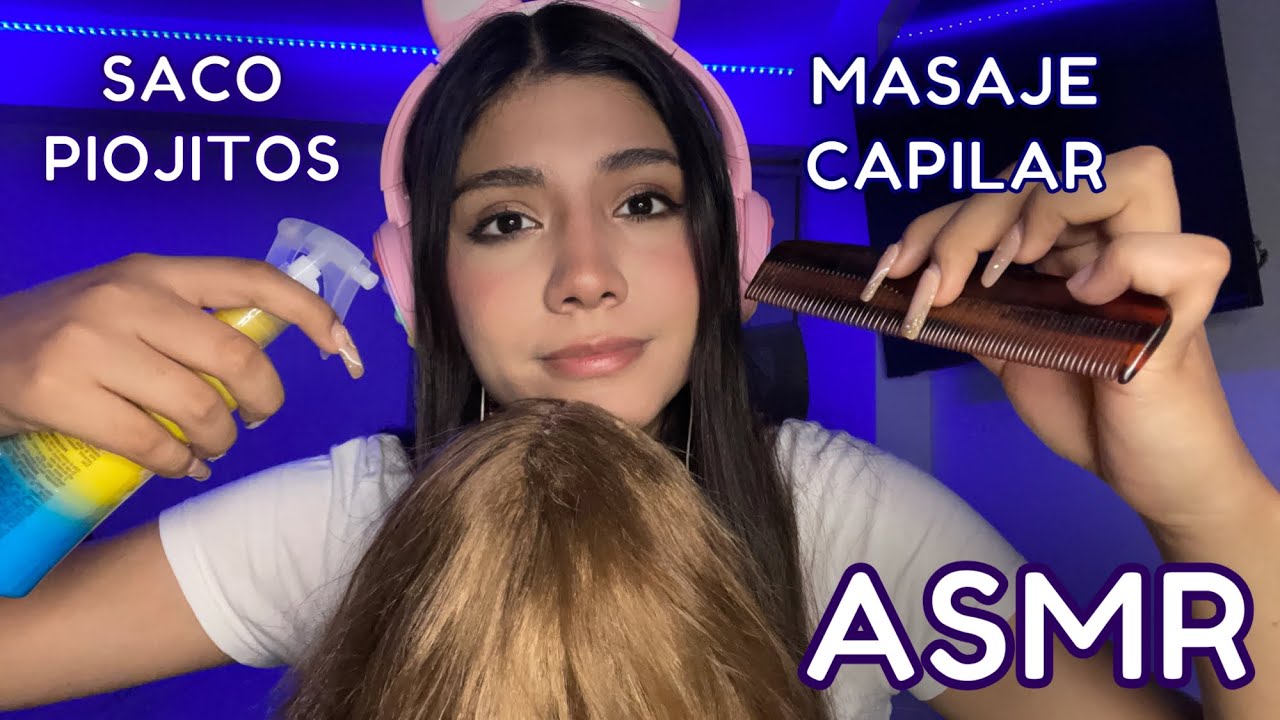 ASMR ESPAÑOL / DÉJAME TOCAR TU CABELLO + Te SACO PIOJITOS + CORTE DE CABELLO + masaje capilar