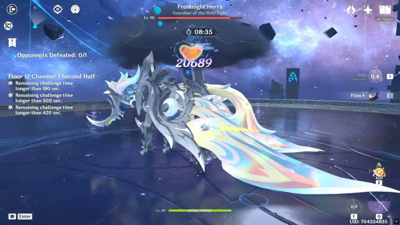 Genshin Impact Luna IV second half Abyss 12 (6.3 b) Duos part 1 (No Zibai, C1 Flins)