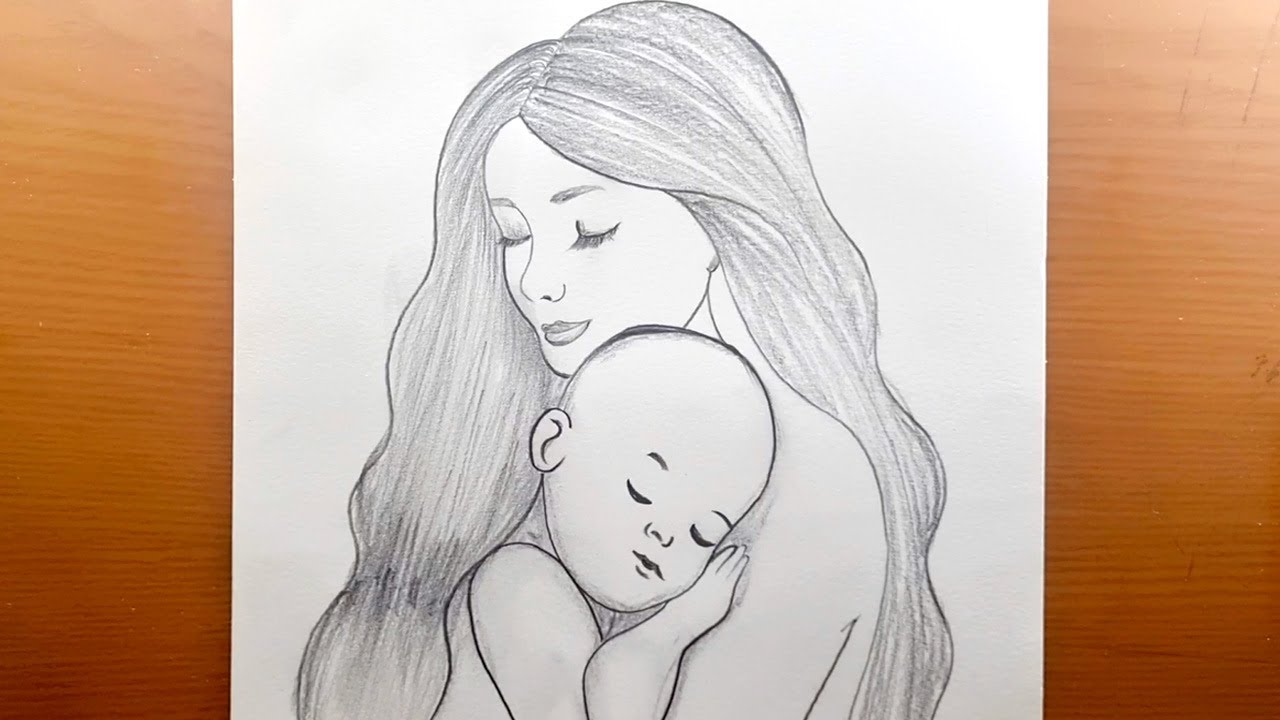 Dessin pour la fête des mères : comment dessiner l'amour d'une mère et de son enfant étape par étape