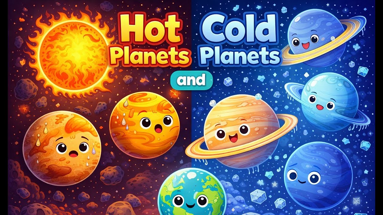 Hot Planets and Cold Planets ☀️❄️ Learn Planets for Kids