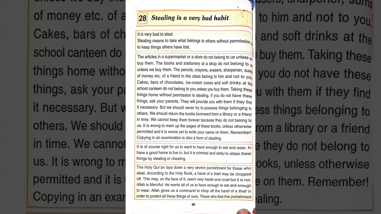Stealing Is a Very Bad Habit | Moral Lesson for Students Grade VI  