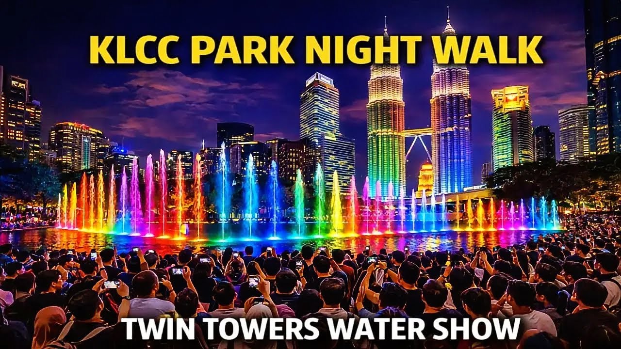 KLCC PARK Most Beautiful |  Walking Tour With Waterwork Havey Crowd 😱🔥😳