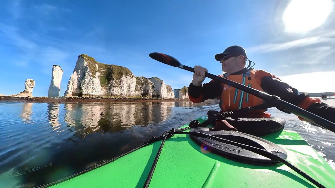 41KM AVON BEACH TO OLD HARRY ROCKS & BACK BY SEA KAYAK. PRIJON MARLIN HTP AND EPIC 18X