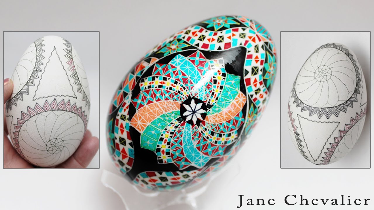 DIY Egg Art Tutorial - Draw Windmill (Windmills) Pencil Design - by Egg Artist Jane Chevalier