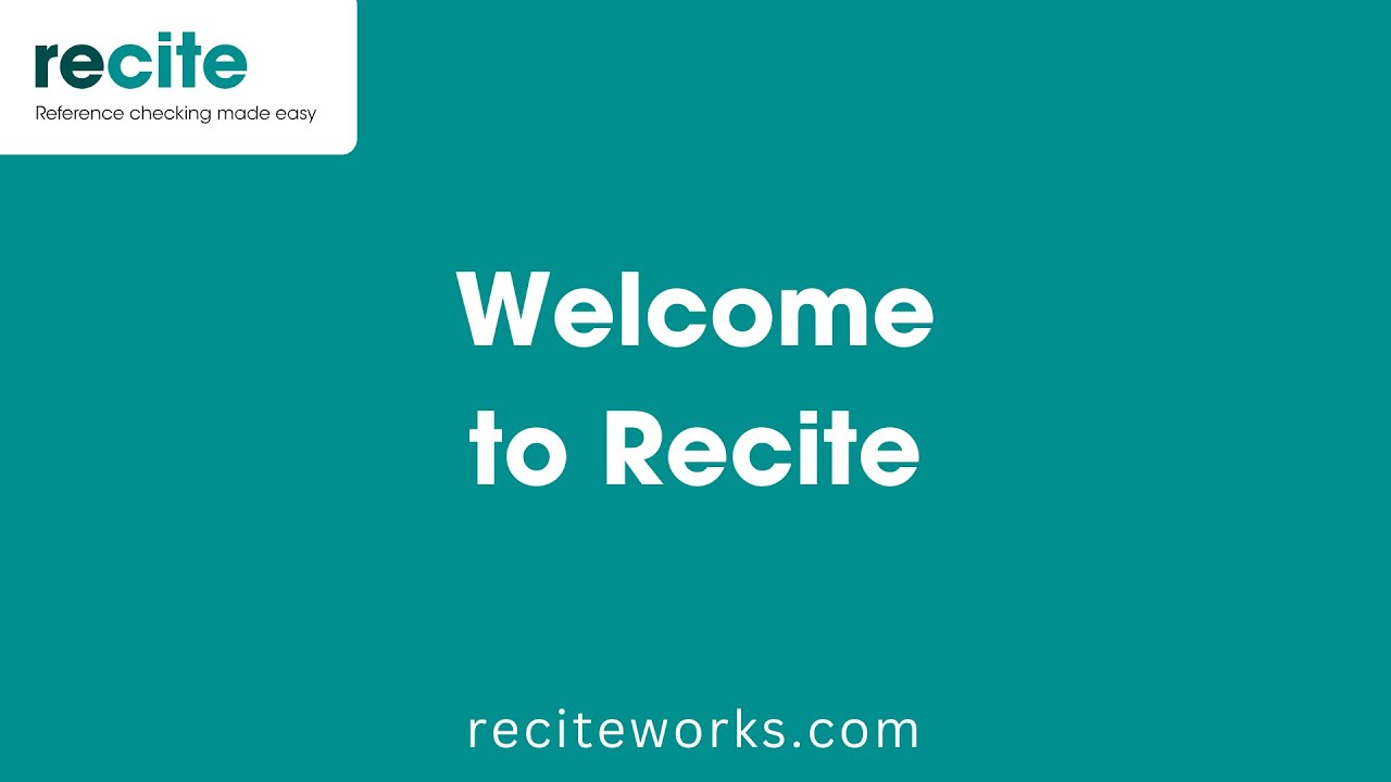 Welcome to Recite
