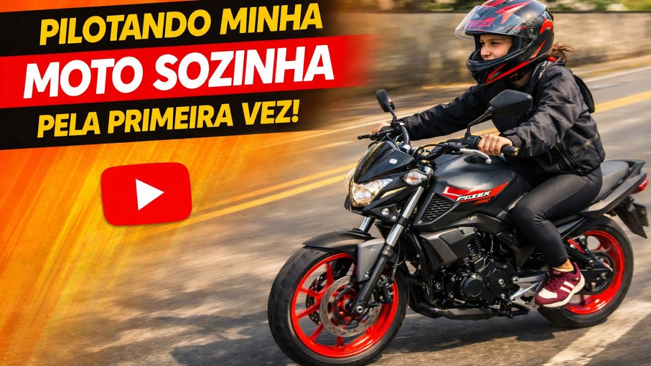 pilotando minha moto sozinha pela primeira vez 