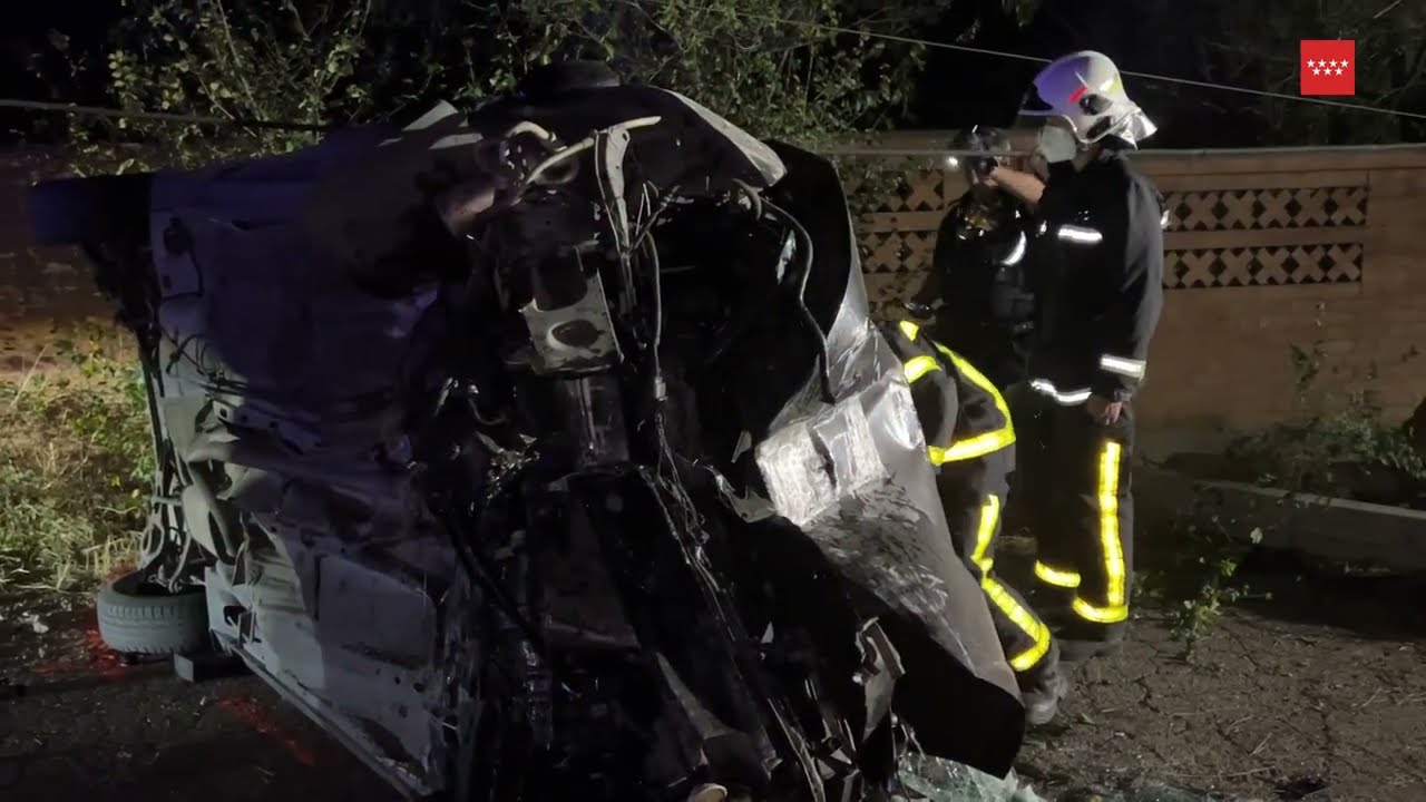 Accidente contra bloque de hormigón en Mejorada Del Campo