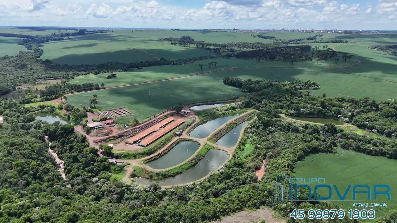 Corbélia-PR | 21 alq | 10 açudes | 2 aviários (20 mil/cada) | solar 150 kWh | 2 PCH aprovadas