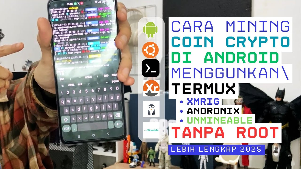 Lebih Lengkap | Cara Mining Crypto Coin DOGE BTC ETH di Android No Root Pake XMRIG Andronix 2025