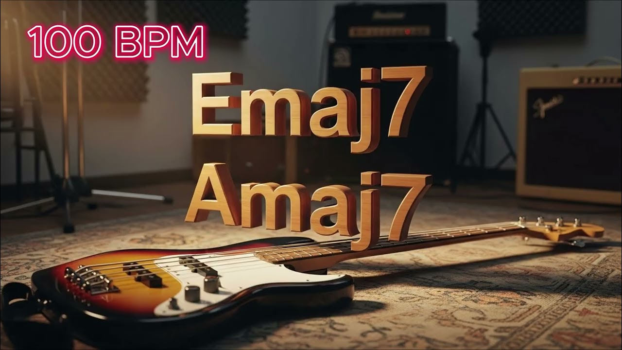Bass E Major Backing Track 1-4 (Emaj7 Amaj7) I-IV -Soft Funk Style100Bpm