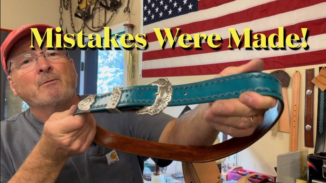 The Turquoise Floral  |  How To Make A Beginner Tooled Leather Belt #leatherproject #leatherbelt