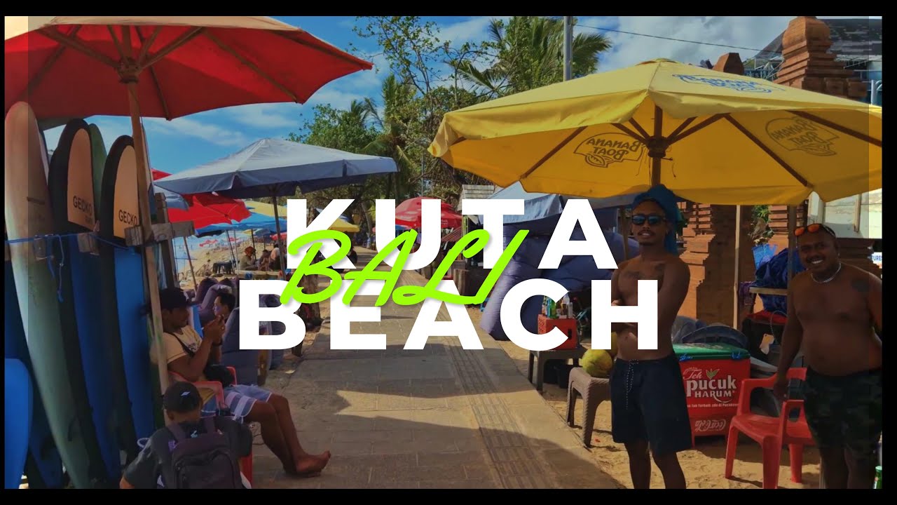 Walking on KUTA Beach BALI to BeachWalk Shopping Center, April 2025