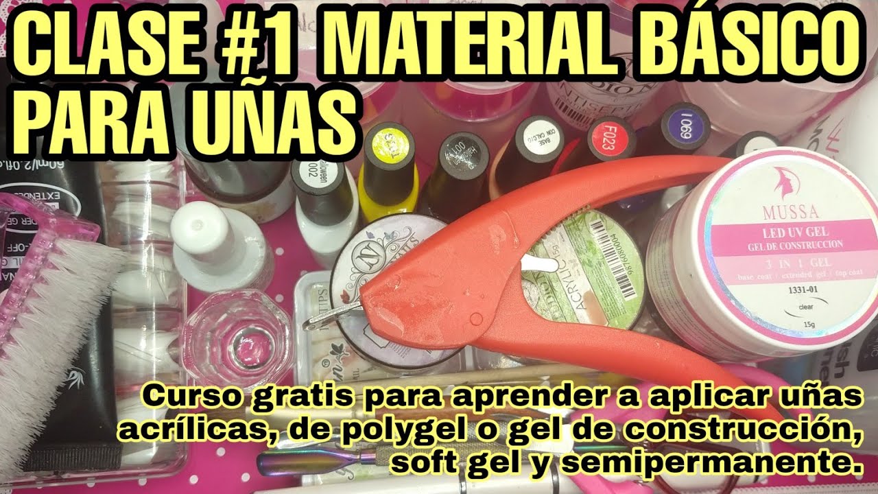 Clase#1 Materiales para uñas acrílicas, polygel, gel de construcción, soft gel y semipermanente.💅🆓
