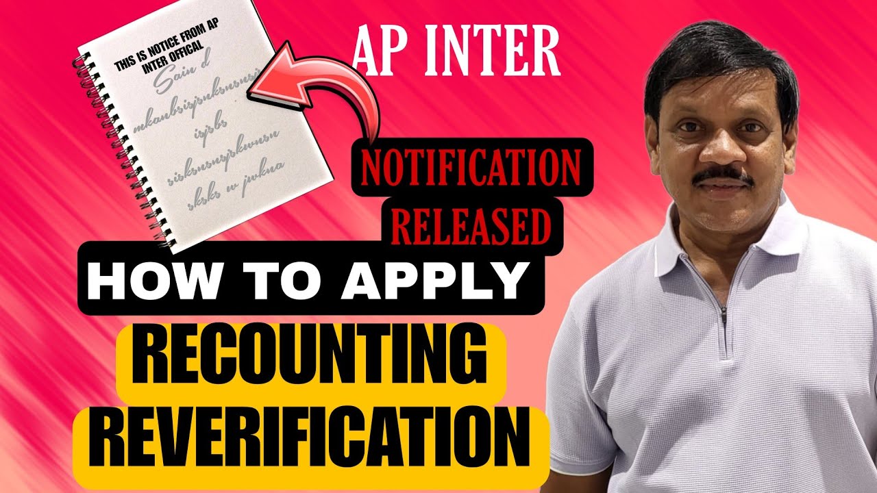 How To Apply For Ap Inter RECOUNTING, REVERIFICATION
