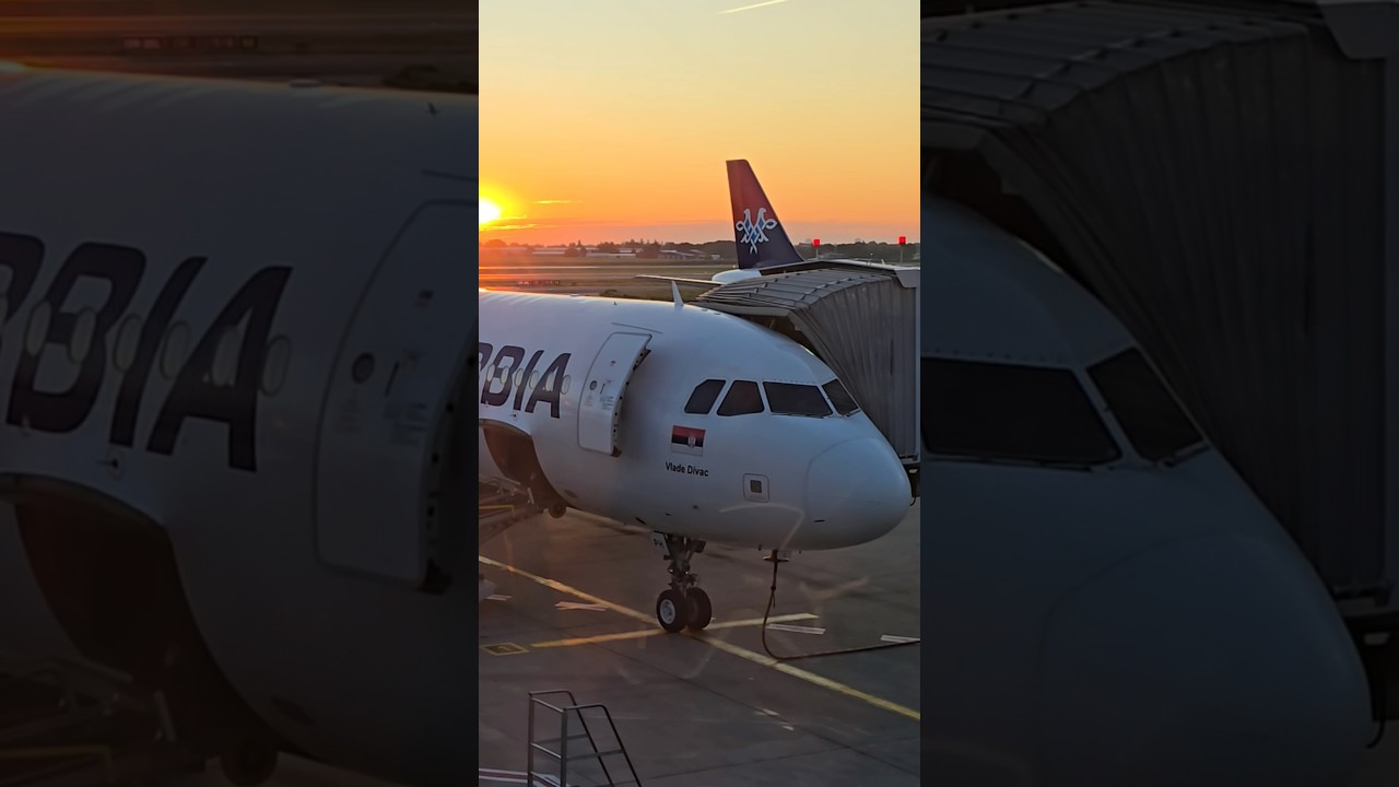 Sunrise at Belgrade Airport