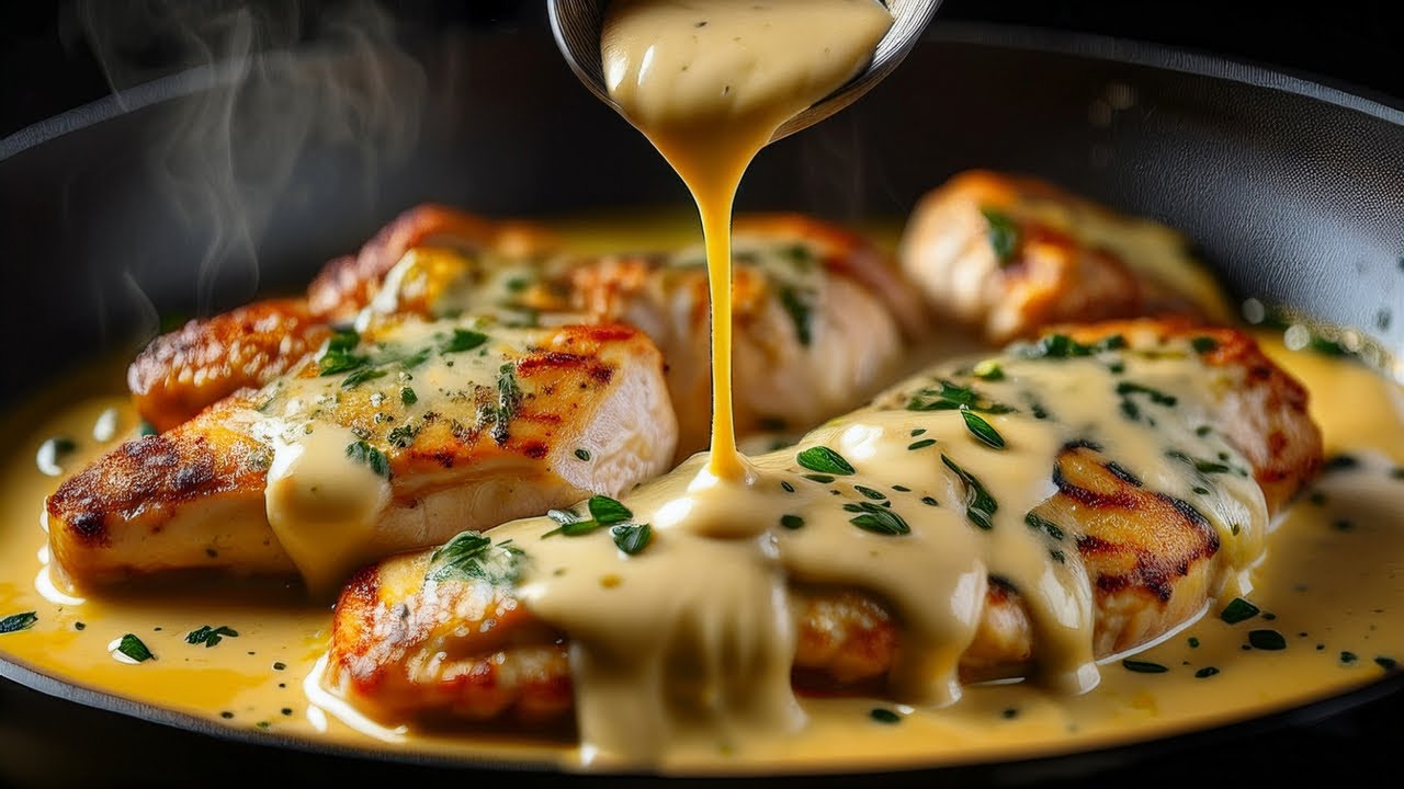 Saftiges Huhn in cremiger Knoblauchsauce mit Parmesan ist ein einfaches Rezept!