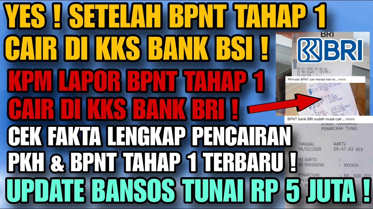 BPNT TAHAP 1 DILAPORKAN CAIR DI KKS BRI ! CEK FAKTA LENGKAPNYA ! UPDATE BANSOS TUNAI RP 5 JUTA !