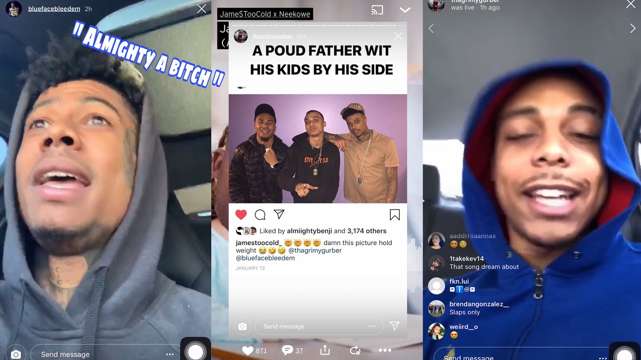 BLUEFACE & JAMESTOO COLD DISS ALMIGHTY SUSPECT AND CALL HIM A BITCH