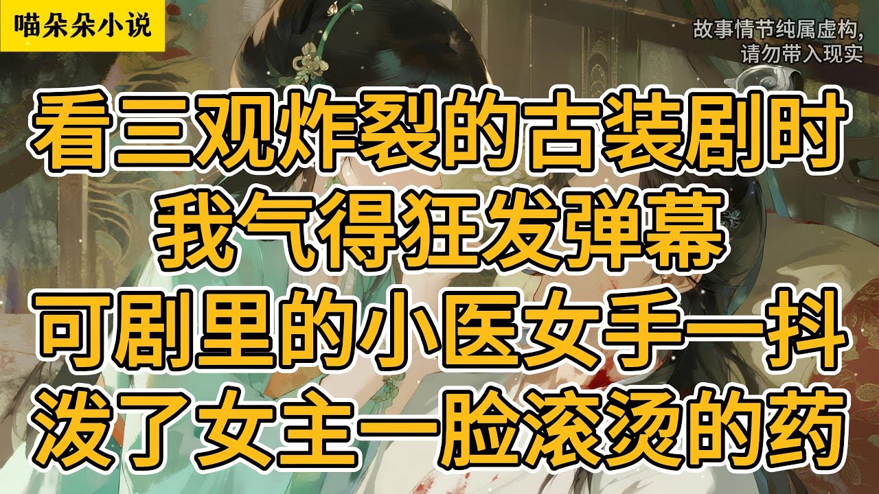 看三观炸裂的古装剧时，我气得狂发弹幕。可剧里的小医女手一抖，泼了女主一脸滚烫的药。#一口氣看完 #小说 #小説 #故事