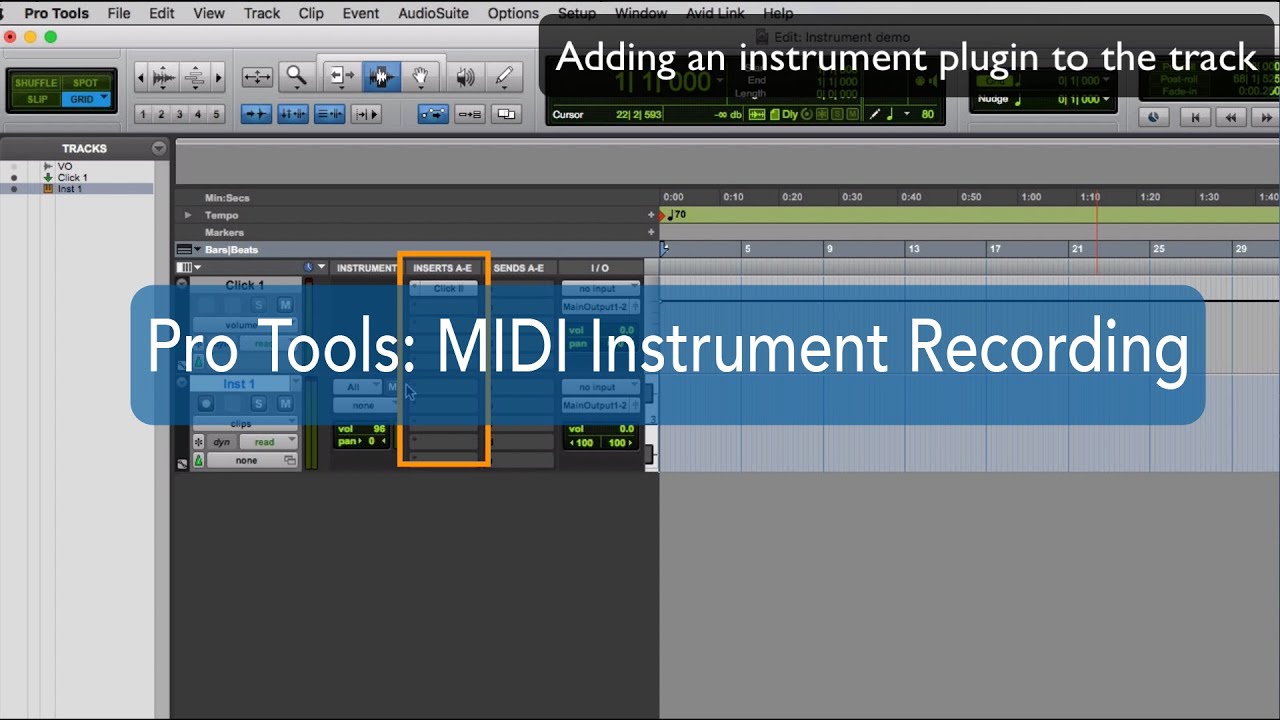Pro Tools 1: MIDI Instrument Recording