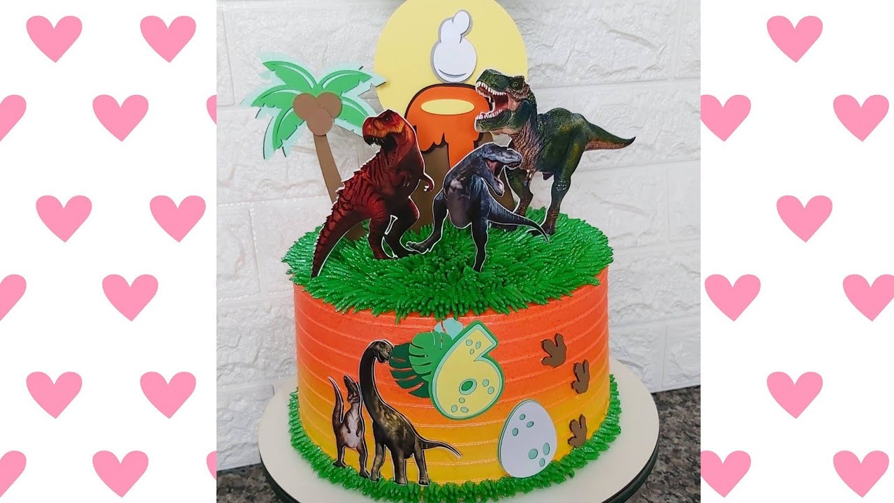 Como fazer bolo 2 cores?Como fazer bolo tema dinossauro?Como fazer graminha no bolo?bolo espatulado?