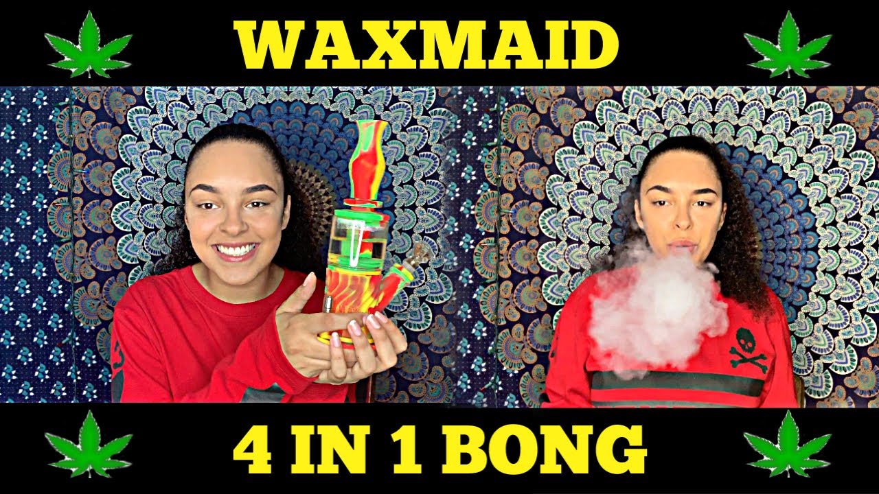 WAXMAID +4 IN 1 SILICONE & GLASS HYBRID WATER PIPE (SMOKE SESH)