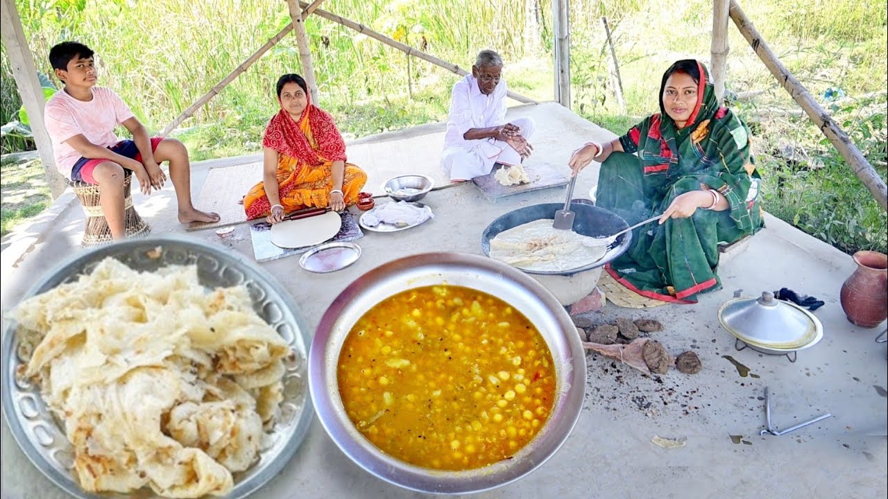 মিষ্টি দোকানের মতো পেটাই পরোটা আর তরকারি রেসিপি,বাড়ির সবার আবদারে বানালাম || paratha recipe
