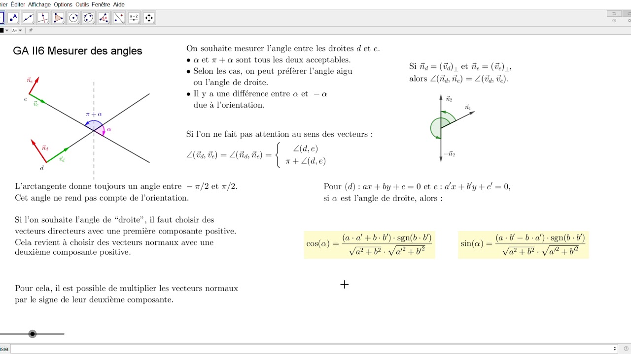 GA II6 Angle entre deux droites