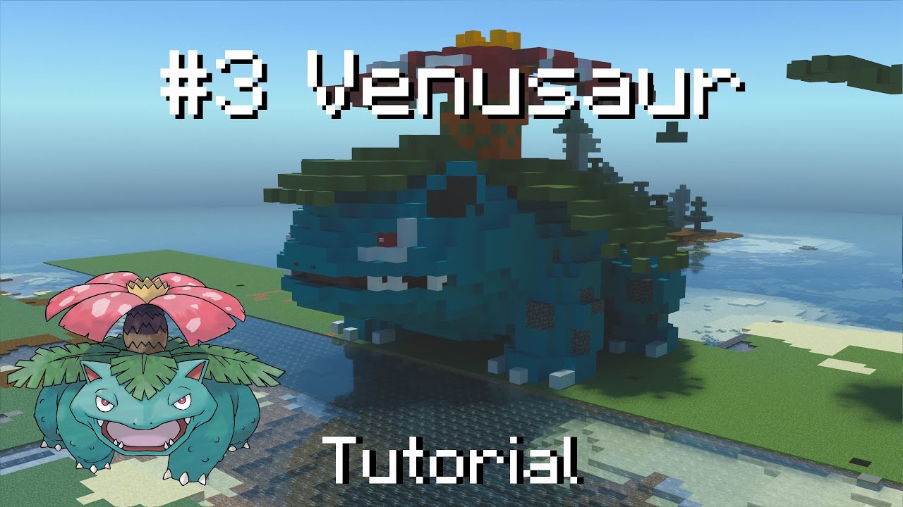 How to build a Pok&eacute;mon venusaur statue in Minecraft (Tutorial)