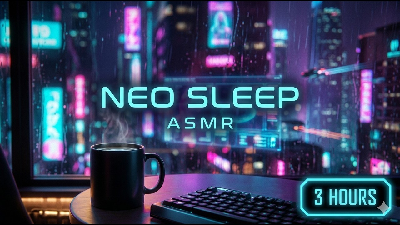 Neon Rain from a Futuristic Apartment 🏙️ 3H Cyberpunk Ambience for Sleeping