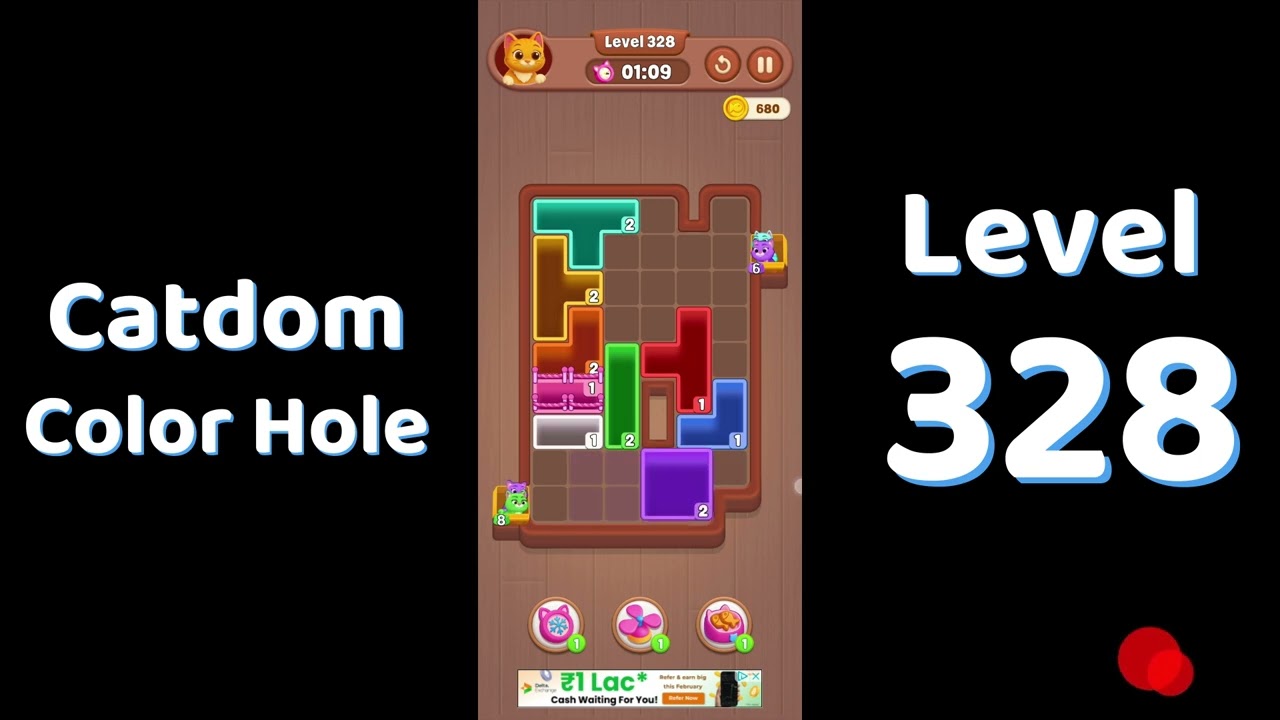 Catdom Level 328 walkthrough | Color Hole 🐱🕳️| Solutionguruji