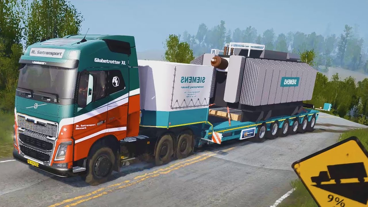 Spintires MudRunner - Volvo FH 16 Trailer - Transport Heavy Power Plant Transformer