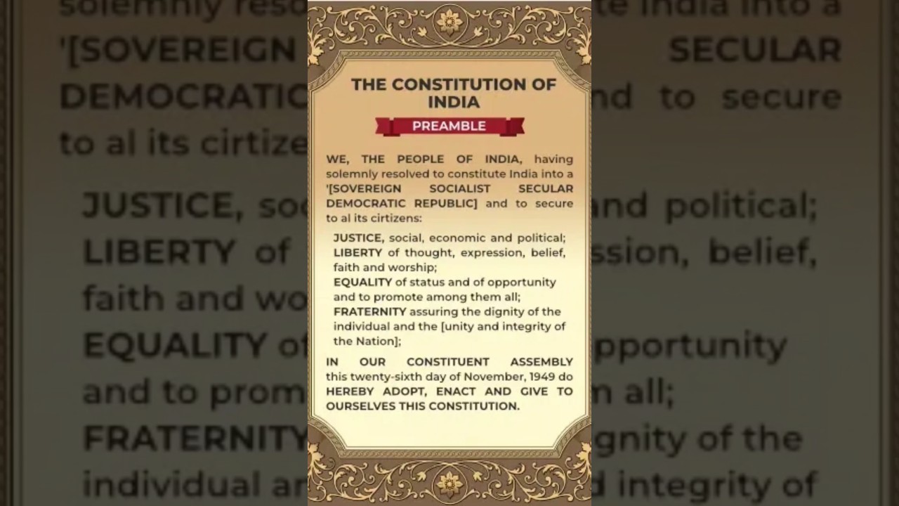 Indian constitution Preamble | preamble in English and hindi ...