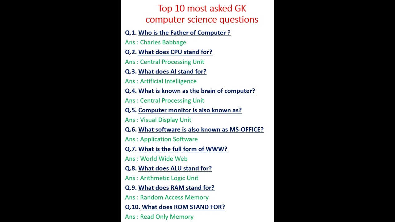 GK computer Questions and answers..... Who is the father of computer?