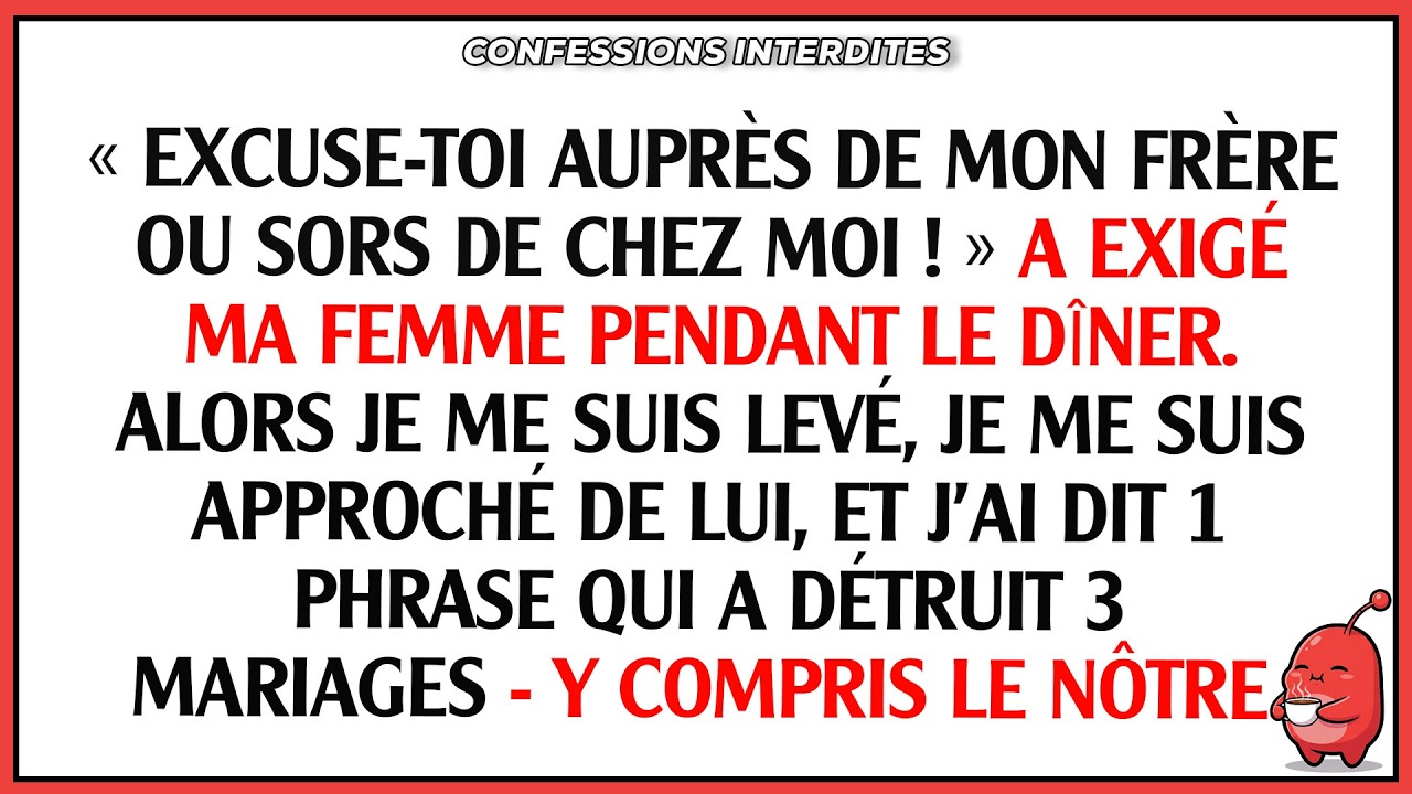 « Excuse-toi ou pars ! » 😨 a lancé ma femme au dîner 🍽 … Je me suis levé.🚶