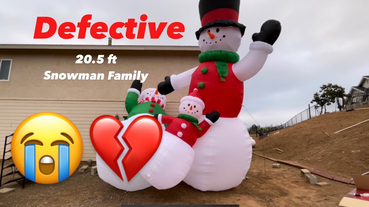 20.5 ft Snowman Inflatable Demo - Broken 😩 At Home Christmas 2022
