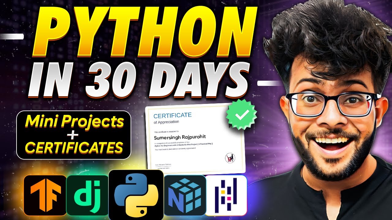 How To Learn Python in 30 Days? Best Python Course with Certificate 🗒️✅