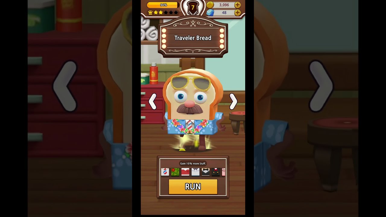Bread Barbershop Run Gameplay Day 6 l Run l 브레드이발소 Bread and Choco in Traveler Costume