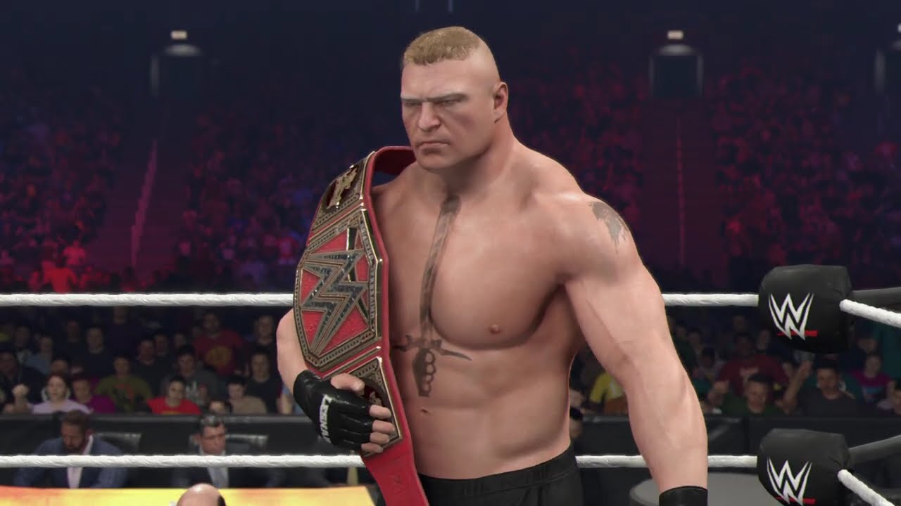 Полный матч WWE 2K26: Брок Леснар против Сета Роллинза — матч за титул чемпиона Вселенной: Summer...