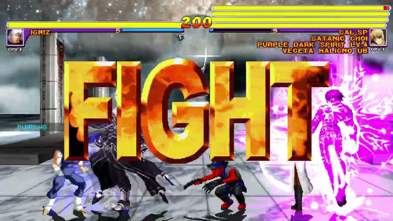 [kof MUGEN] Igniz VS Cal SP with Satanic Choi with Purple Dark Spirit Level 4 & Vegeta M